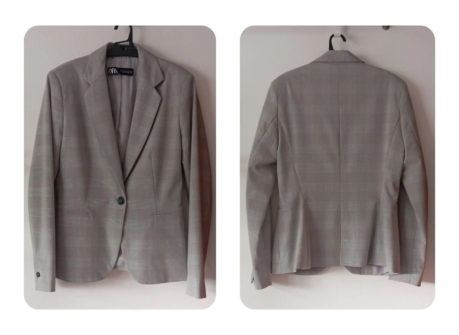 Blazer Zara de cuadros Gris/azul claro/beige S/36 – photo 3